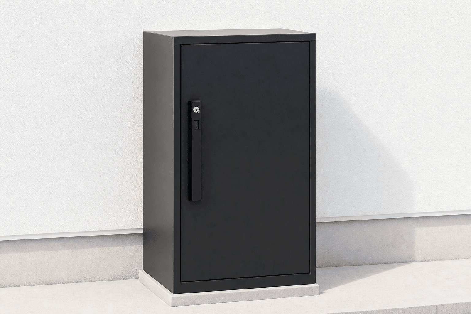 宅配ボックス(黒つや消し塗装)の製作事例